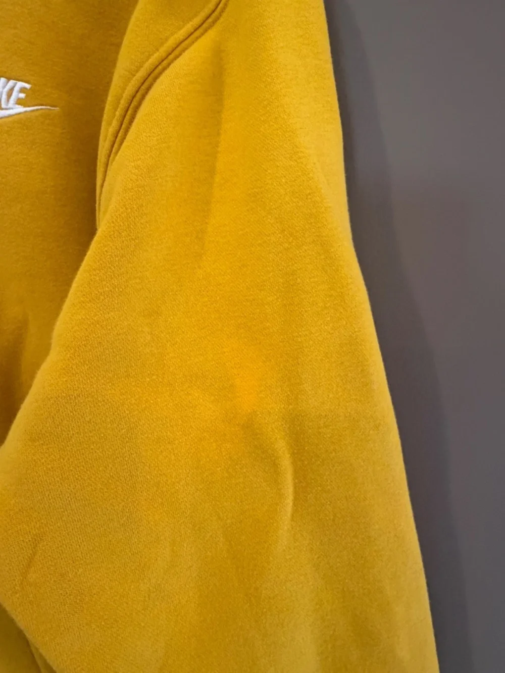 Nike Club Fleece Pullover Hoodie, Mustard  Yellow, Soft & Comfy, Size Large